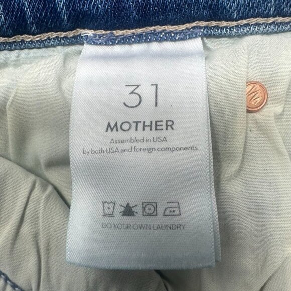 Mother Mid Rise Dazzler Ankle Fray Jeans Size 31 In Riding the Cliffside Wash - Picture 13 of 16